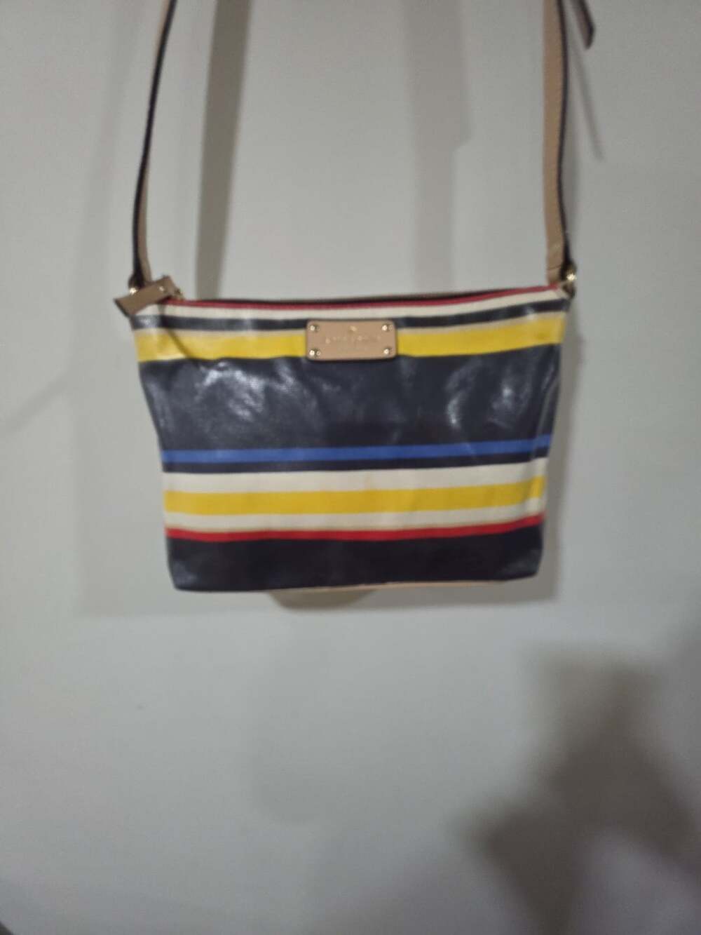 Kate Spade New York Multicolor Striped Coated Canvas Crossbody Bag